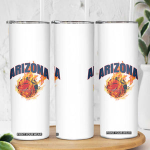 Arizona State Pride Skinny Tumbler Flaming Basketball Coach Gift TS12 Print Your Wear