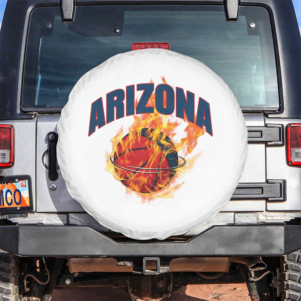 Arizona State Pride Spare Tire Cover Flaming Basketball Coach Gift TS12 No hole White Print Your Wear