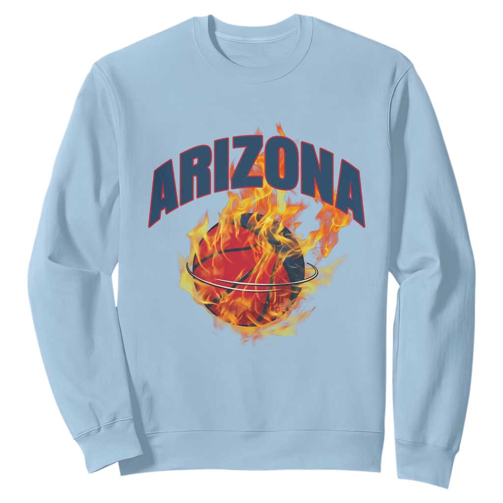 Arizona State Pride Sweatshirt Flaming Basketball Coach Gift TS12 Light Blue Print Your Wear