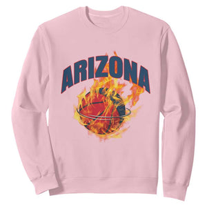 Arizona State Pride Sweatshirt Flaming Basketball Coach Gift TS12 Light Pink Print Your Wear