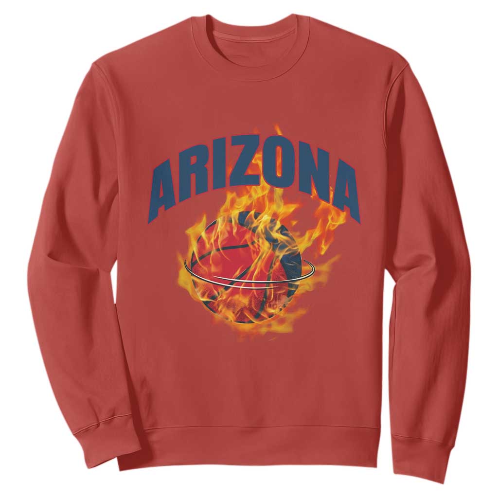 Arizona State Pride Sweatshirt Flaming Basketball Coach Gift TS12 Red Print Your Wear