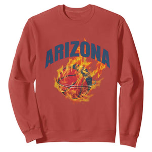 Arizona State Pride Sweatshirt Flaming Basketball Coach Gift TS12 Red Print Your Wear