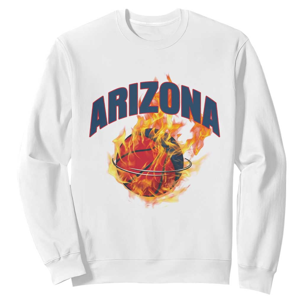 Arizona State Pride Sweatshirt Flaming Basketball Coach Gift TS12 White Print Your Wear