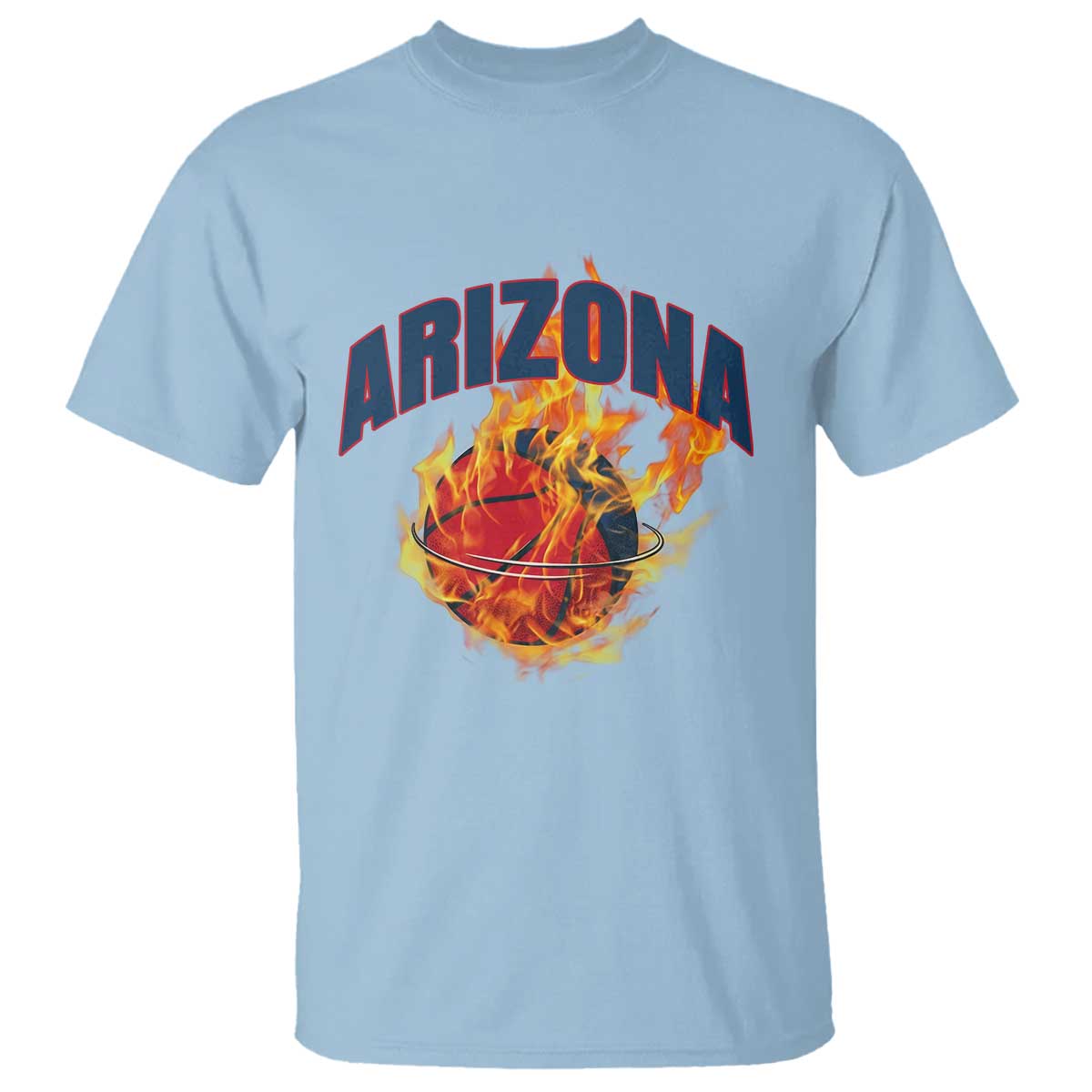 Arizona State Pride T Shirt Flaming Basketball Coach Gift TS12 Light Blue Print Your Wear