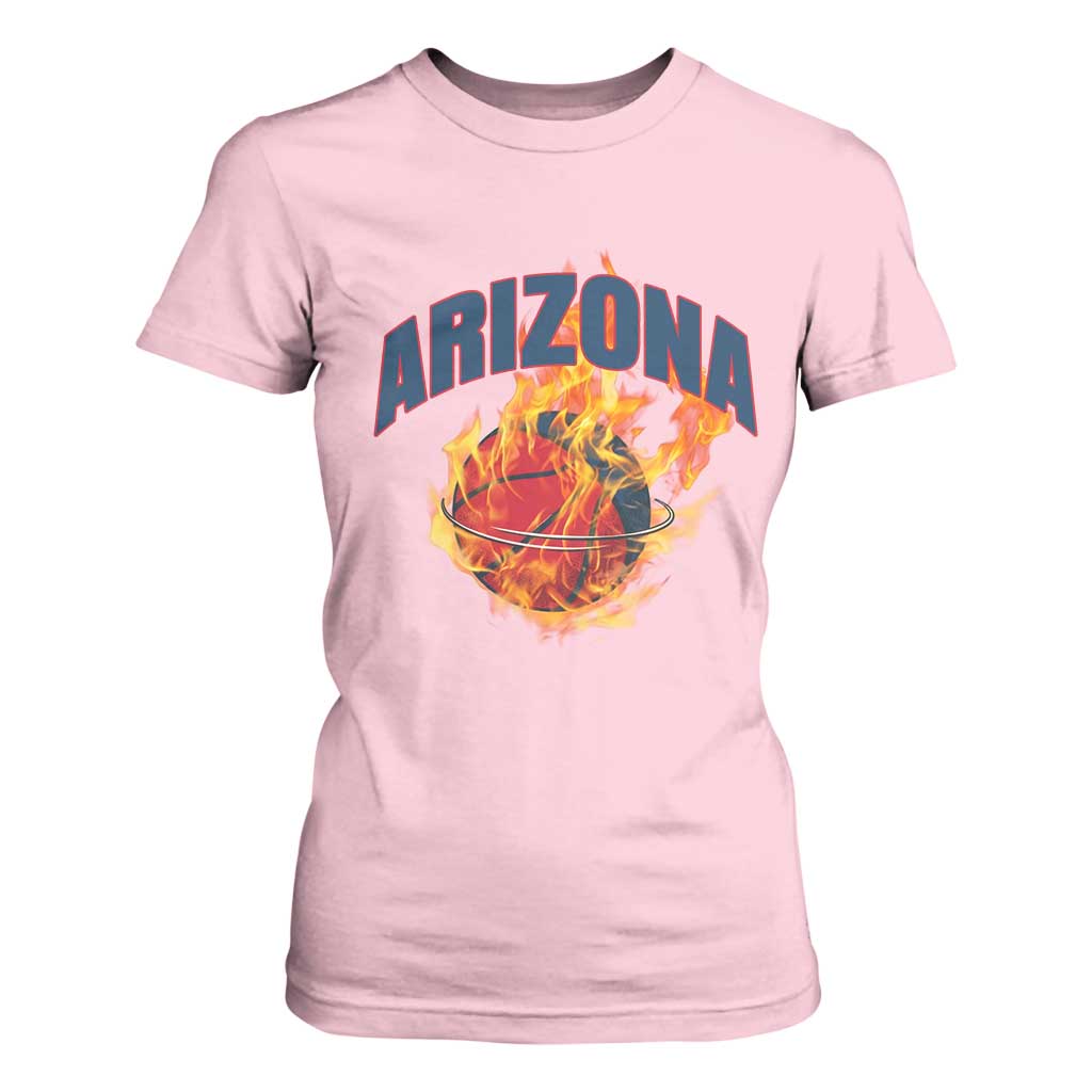 Arizona State Pride T Shirt For Women Flaming Basketball Coach Gift TS12 Light Pink Print Your Wear