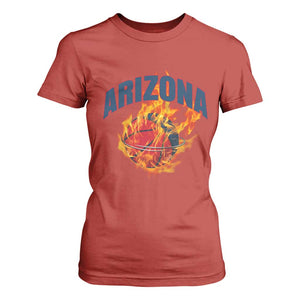 Arizona State Pride T Shirt For Women Flaming Basketball Coach Gift TS12 Red Print Your Wear
