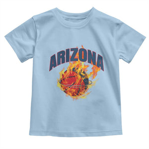 Arizona State Pride Toddler T Shirt Flaming Basketball Coach Gift TS12 Light Blue Print Your Wear