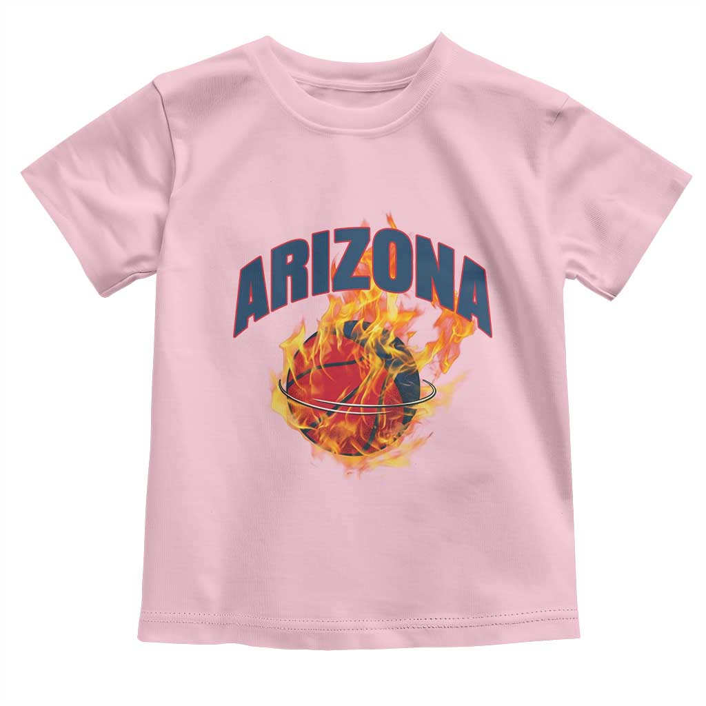 Arizona State Pride Toddler T Shirt Flaming Basketball Coach Gift TS12 Light Pink Print Your Wear