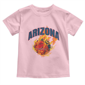 Arizona State Pride Toddler T Shirt Flaming Basketball Coach Gift TS12 Light Pink Print Your Wear