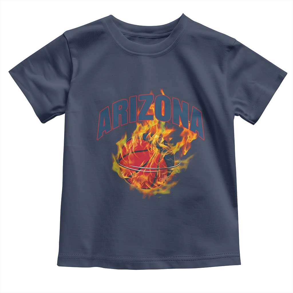 Arizona State Pride Toddler T Shirt Flaming Basketball Coach Gift TS12 Navy Print Your Wear