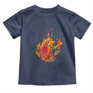 Arizona State Pride Toddler T Shirt Flaming Basketball Coach Gift TS12 Navy Print Your Wear