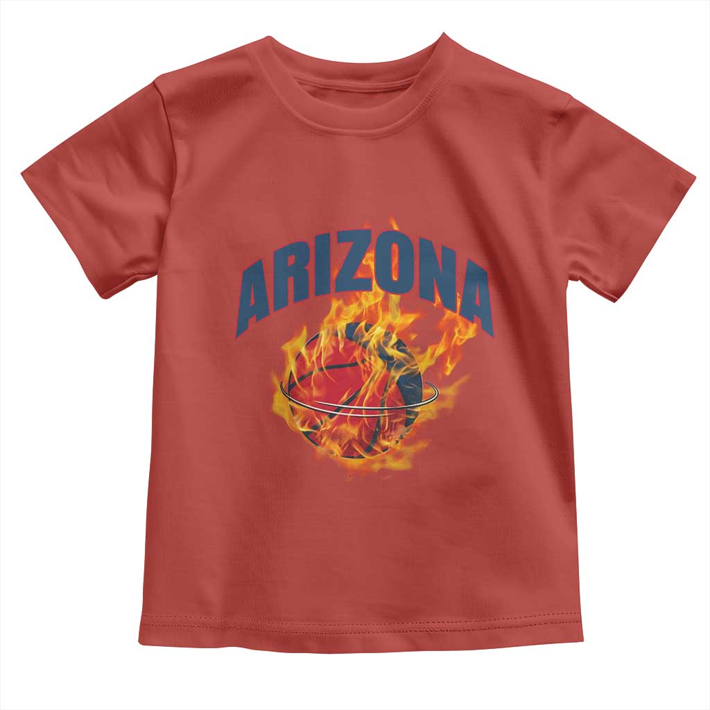 Arizona State Pride Toddler T Shirt Flaming Basketball Coach Gift TS12 Red Print Your Wear