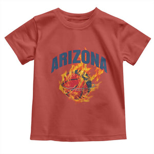 Arizona State Pride Toddler T Shirt Flaming Basketball Coach Gift TS12 Red Print Your Wear