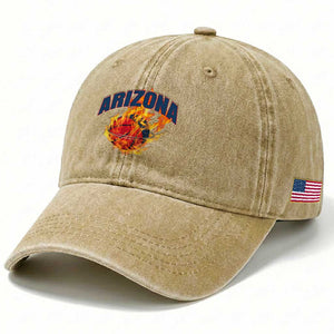 Arizona State Pride Washed Cotton Baseball Cap Flaming Basketball Coach Gift TS12 Print Your Wear