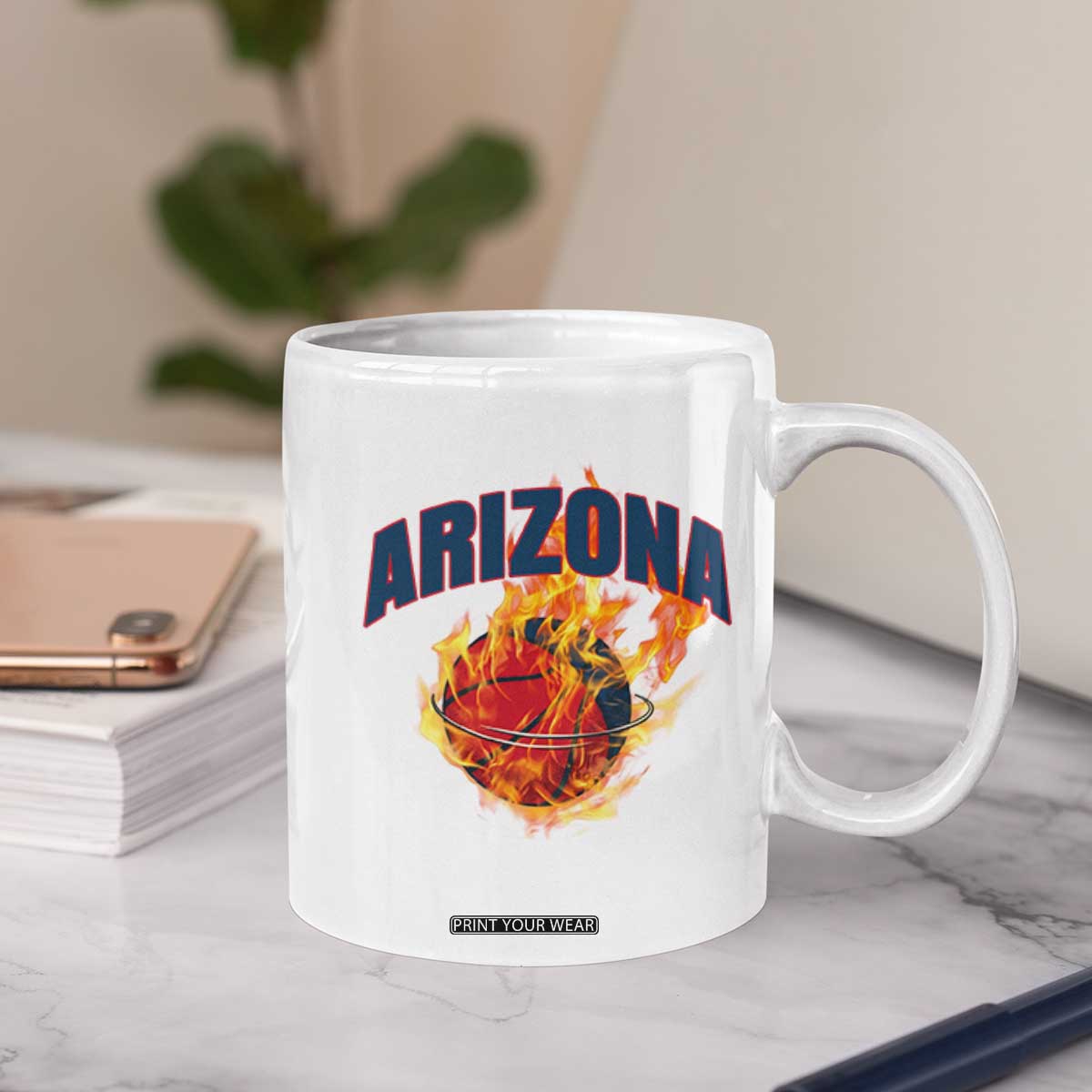 Arizona State Pride Coffee Mug Flaming Basketball Coach Gift TS12 Print Your Wear