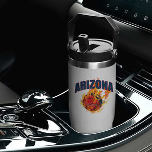 Arizona State Pride Flip Straw Tumbler Flaming Basketball Coach Gift TS12 Print Your Wear
