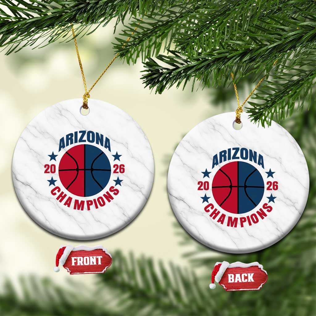 Arizona Champions Pride Ceramic Ornament Professional Basketball Fan Gift TS12 1pc White Marble Print Your Wear