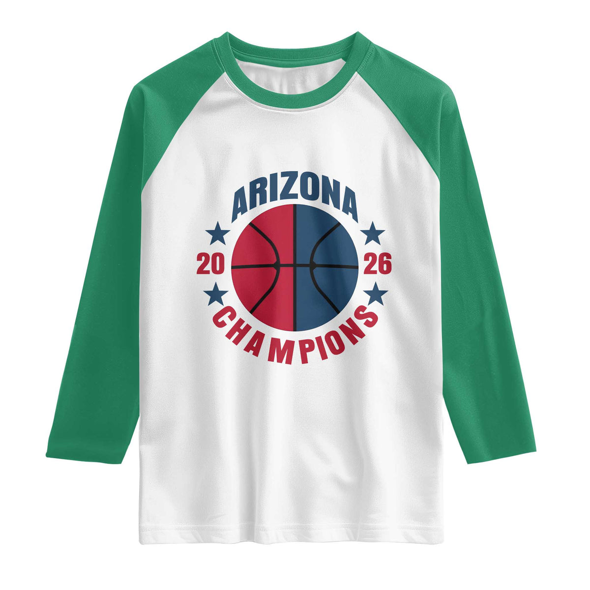 Arizona Champions Pride Raglan Shirt Professional Basketball Fan Gift TS12 White Kelly Green Print Your Wear