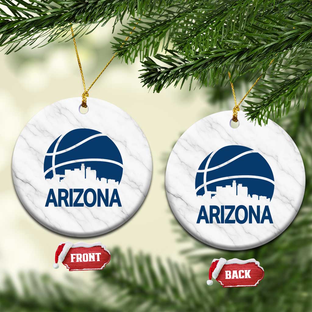 Arizona Skyline Pride Ceramic Ornament Gift For Basketball Fan TS12 1pc White Marble Print Your Wear