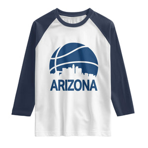Arizona Skyline Pride Raglan Shirt Gift For Basketball Fan TS12 White Navy Print Your Wear