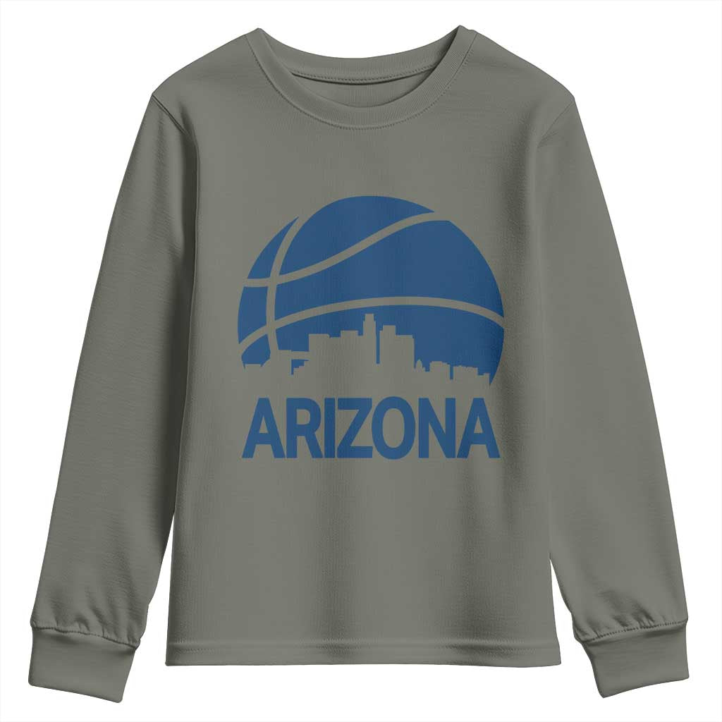 Arizona Skyline Pride Youth Sweatshirt Gift For Basketball Fan TS12 Military Green Print Your Wear