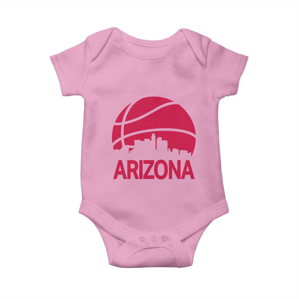 Arizona Skyline State Pride Baby Onesie Modern Urban Hoops Basketball TS12 Light Pink Print Your Wear