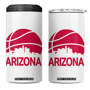Arizona Skyline State Pride 4 in 1 Can Cooler Tumbler Modern Urban Hoops Basketball TS12 One Size: 16 oz White Print Your Wear