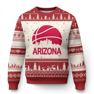 Arizona Skyline State Pride Ugly Christmas Sweater Modern Urban Hoops Basketball TS12 Beige Red Print Your Wear