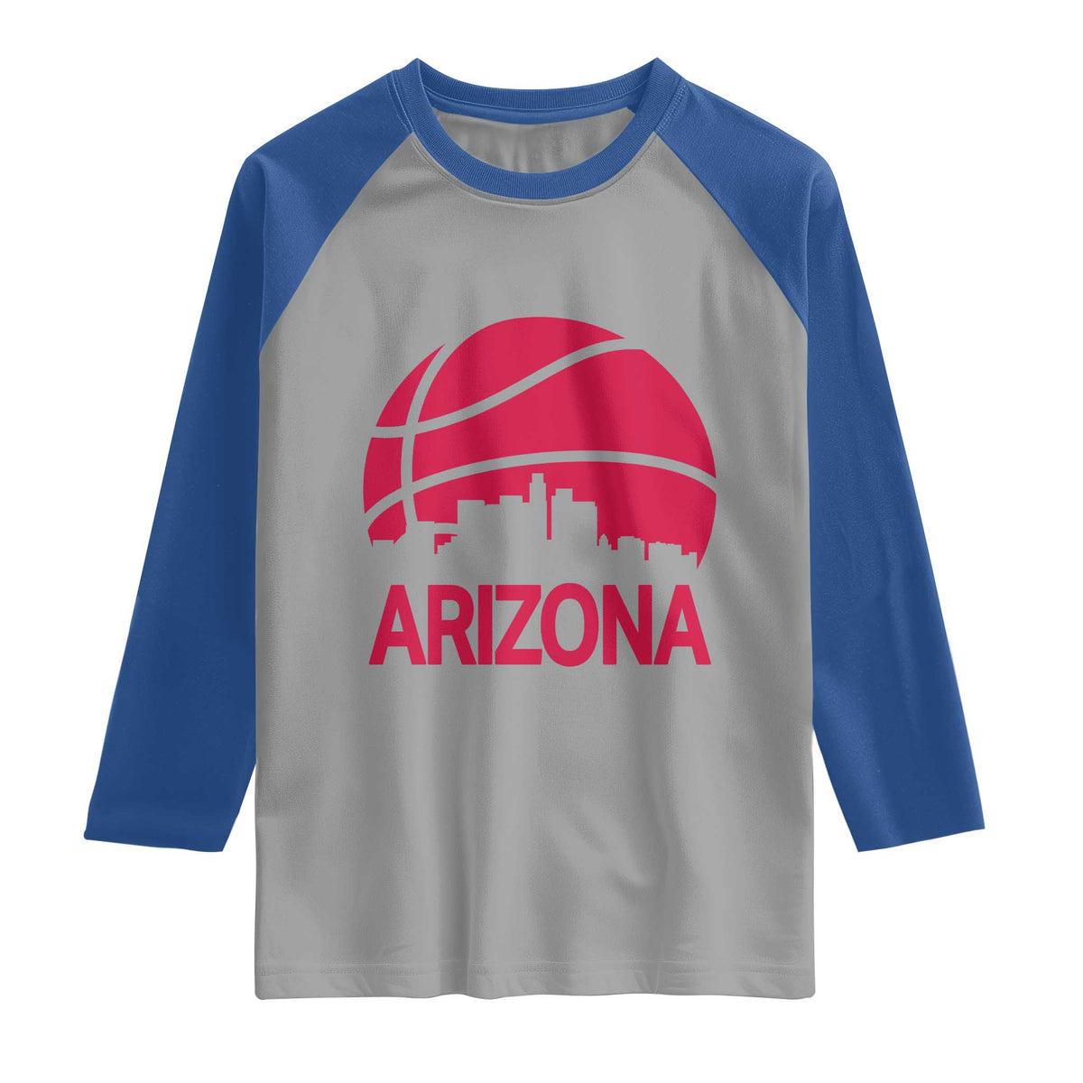 Arizona Skyline State Pride Raglan Shirt Modern Urban Hoops Basketball TS12 Sport Gray Royal Print Your Wear