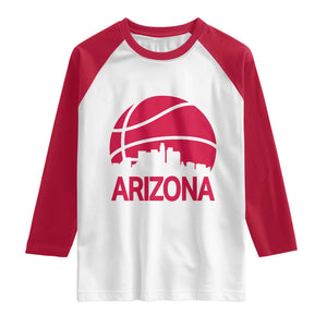 Arizona Skyline State Pride Raglan Shirt Modern Urban Hoops Basketball TS12 White Red Print Your Wear