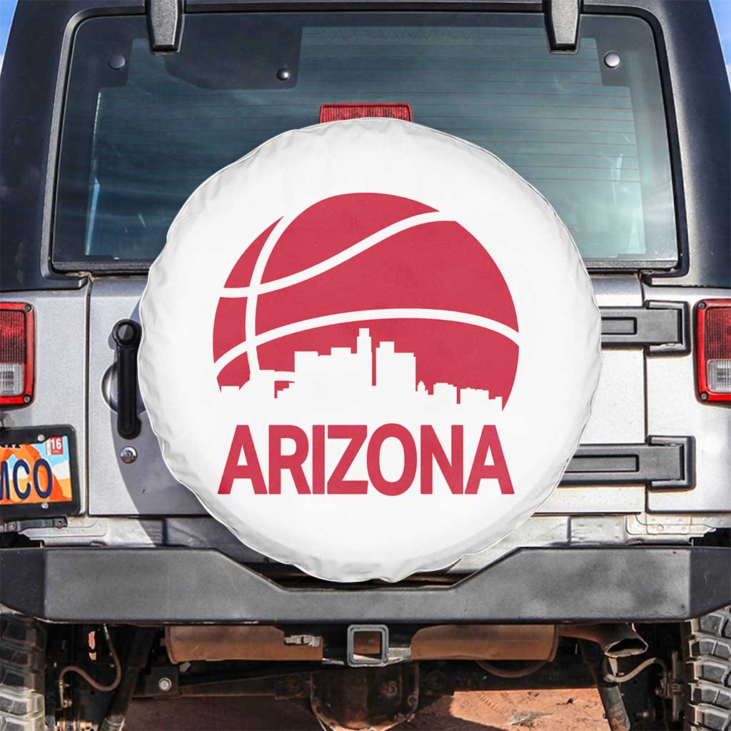 Arizona Skyline State Pride Spare Tire Cover Modern Urban Hoops Basketball TS12 No hole White Print Your Wear
