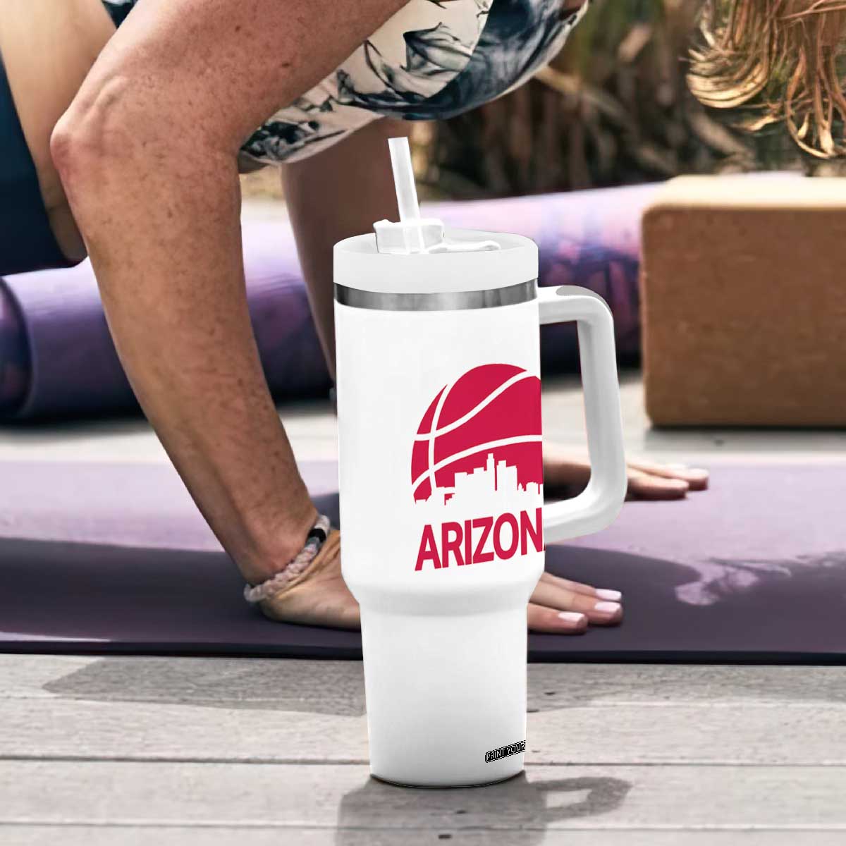 Arizona Skyline State Pride Tumbler With Handle Modern Urban Hoops Basketball TS12 Print Your Wear
