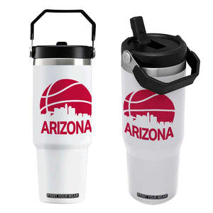 Arizona Skyline State Pride Flip Straw Tumbler Modern Urban Hoops Basketball TS12 One Size: 30 oz White Print Your Wear