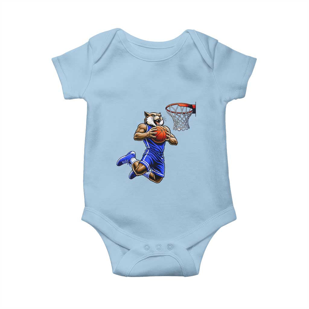 Funny Wildcat Dunking Basketball Baby Onesie Gift For Sports Fan TS12 Light Blue Print Your Wear