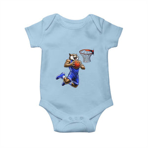 Funny Wildcat Dunking Basketball Baby Onesie Gift For Sports Fan TS12 Light Blue Print Your Wear