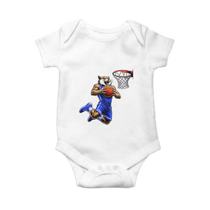 Funny Wildcat Dunking Basketball Baby Onesie Gift For Sports Fan TS12 White Print Your Wear