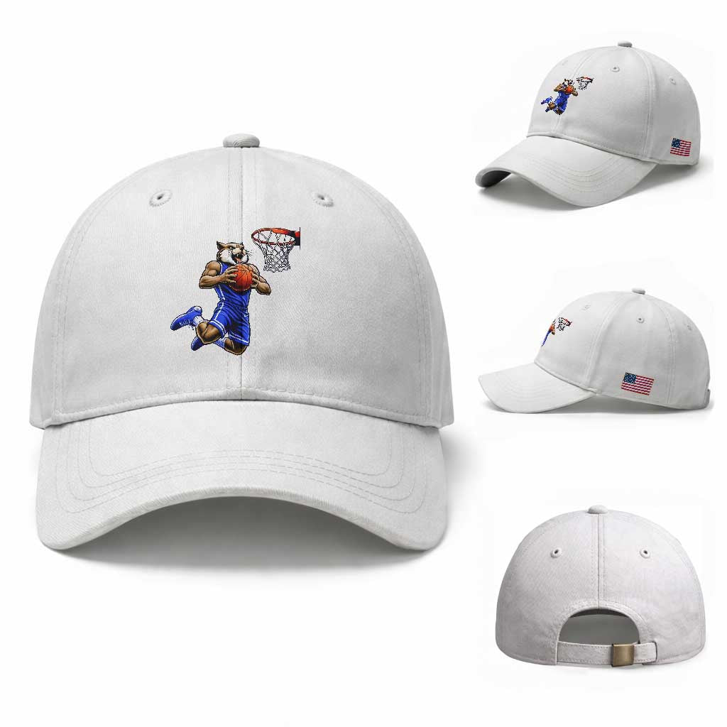 Funny Wildcat Dunking Basketball Baseball Cap Gift For Sports Fan TS12 Baseball Cap Universal Fit White Print Your Wear