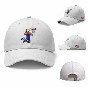 Funny Wildcat Dunking Basketball Baseball Cap Gift For Sports Fan TS12 Baseball Cap Universal Fit White Print Your Wear