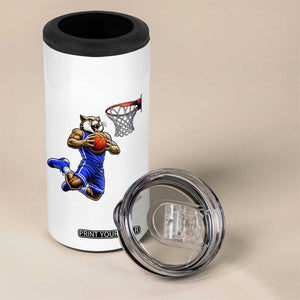 Funny Wildcat Dunking Basketball 4 in 1 Can Cooler Tumbler Gift For Sports Fan TS12 Print Your Wear