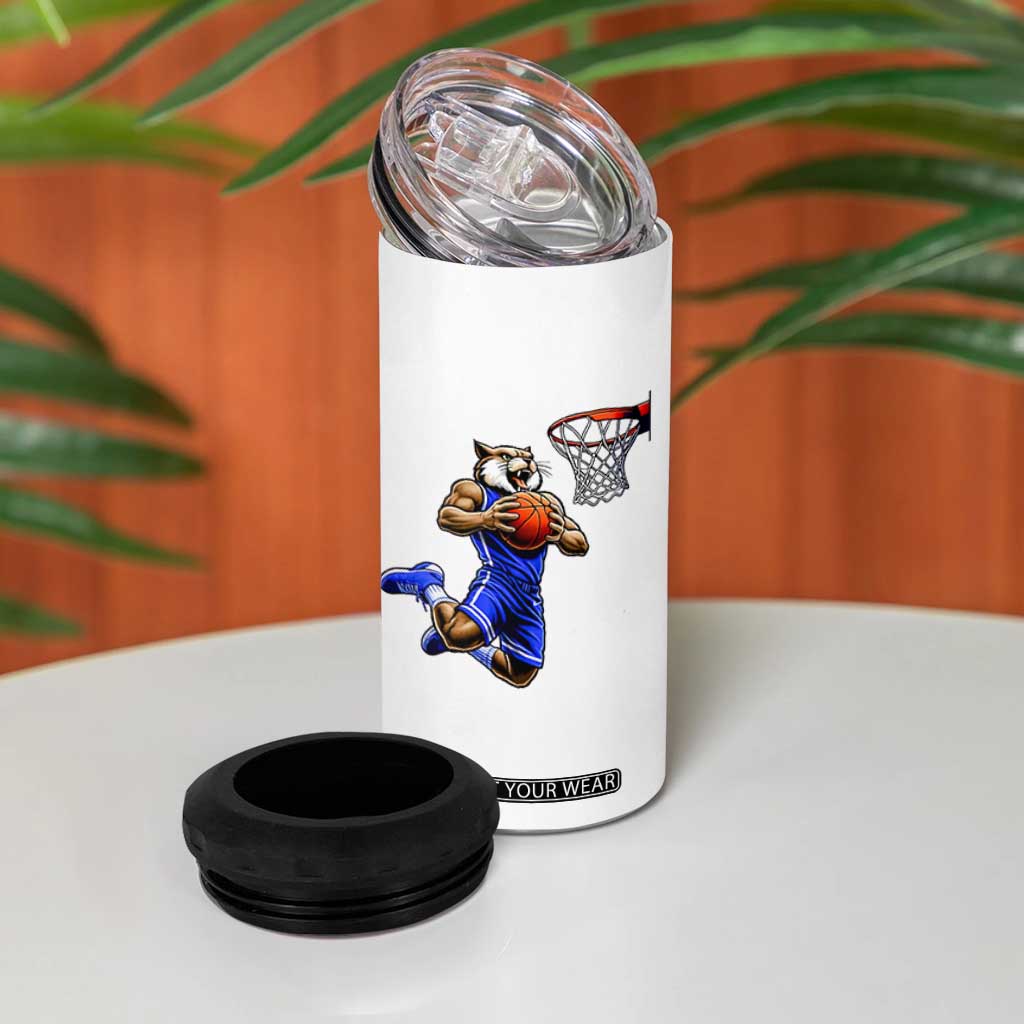 Funny Wildcat Dunking Basketball 4 in 1 Can Cooler Tumbler Gift For Sports Fan TS12 Print Your Wear