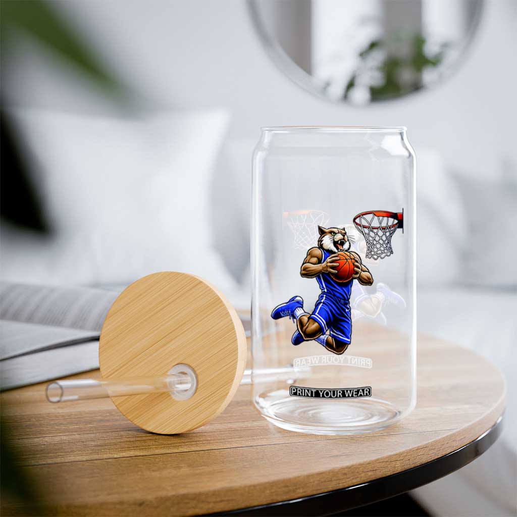 Funny Wildcat Dunking Basketball Glass Can Gift For Sports Fan TS12 Print Your Wear