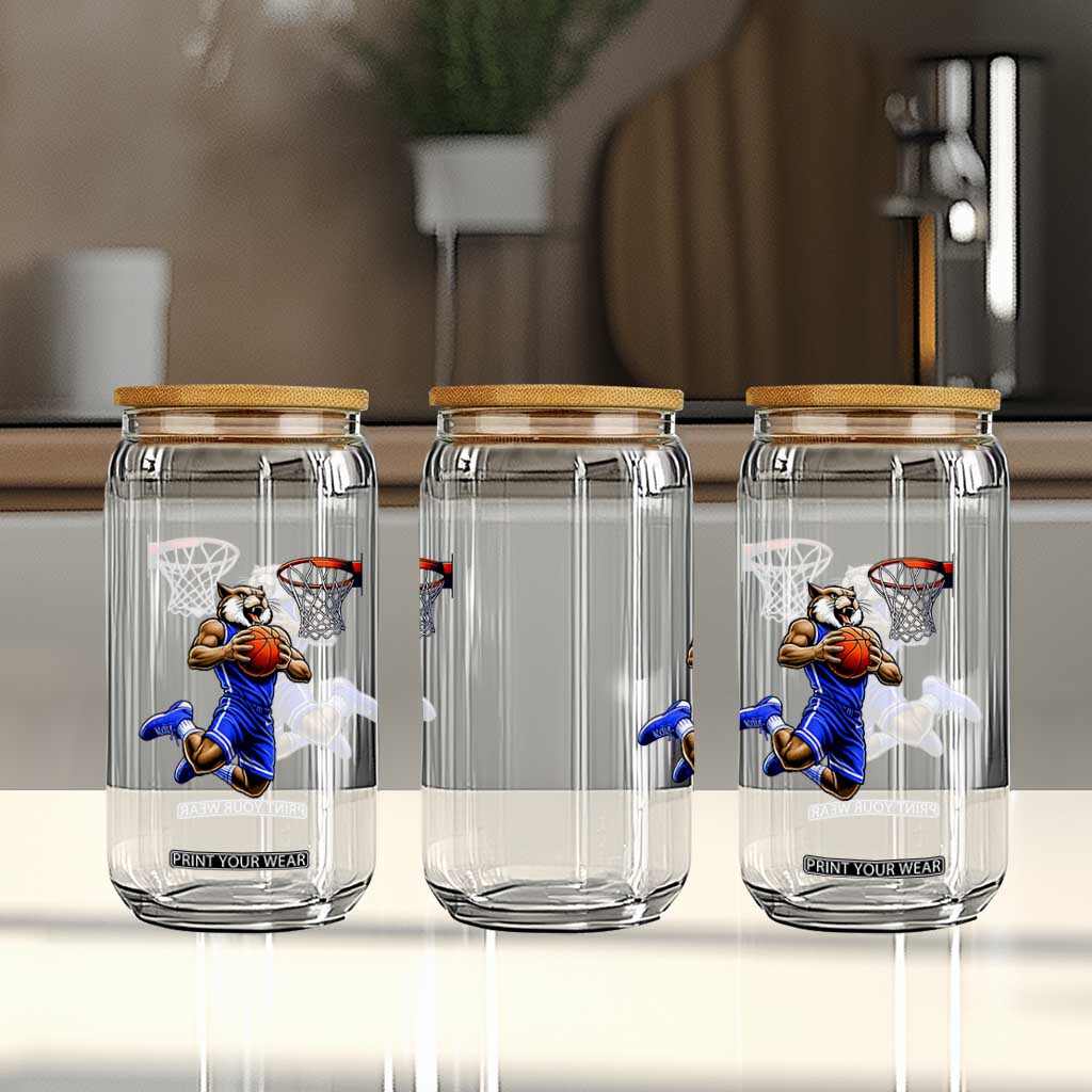 Funny Wildcat Dunking Basketball Glass Can Gift For Sports Fan TS12 Print Your Wear
