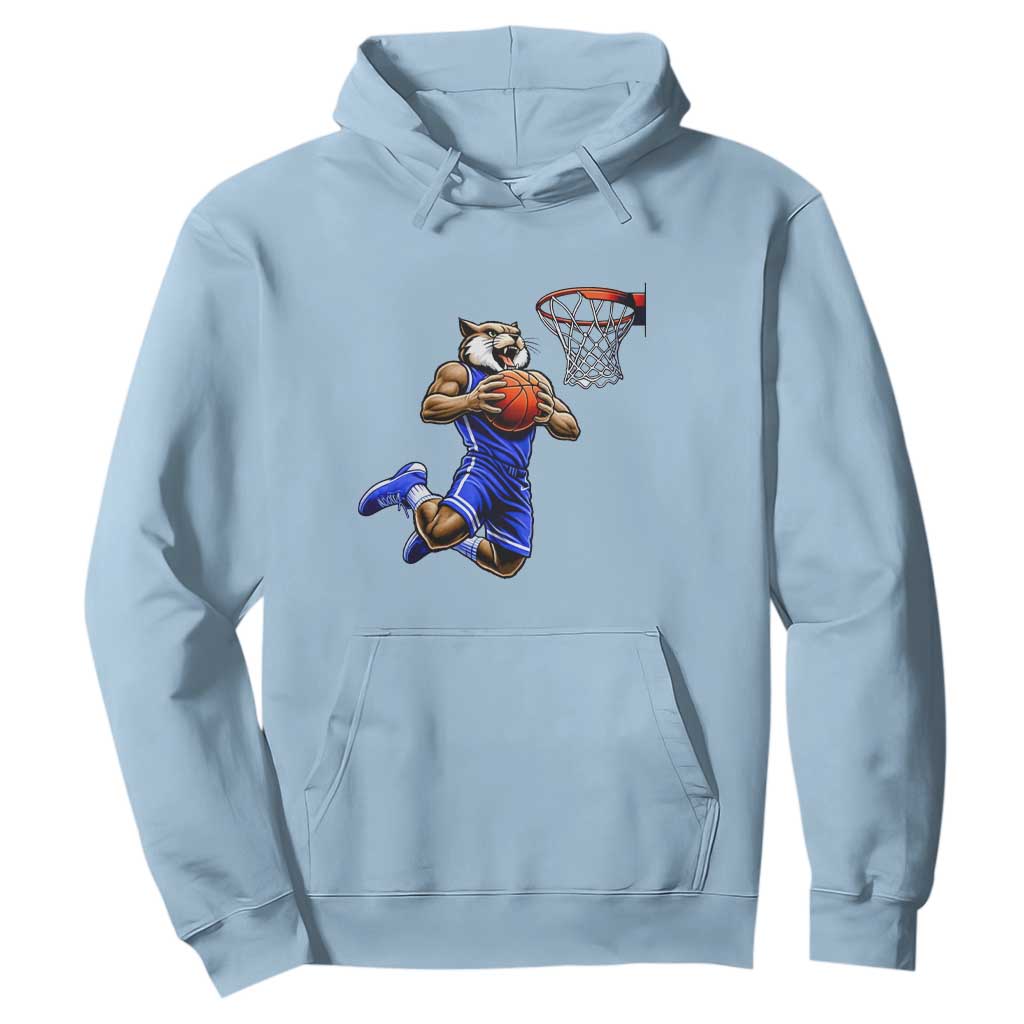 Funny Wildcat Dunking Basketball Hoodie Gift For Sports Fan TS12 Light Blue Print Your Wear