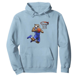 Funny Wildcat Dunking Basketball Hoodie Gift For Sports Fan TS12 Light Blue Print Your Wear