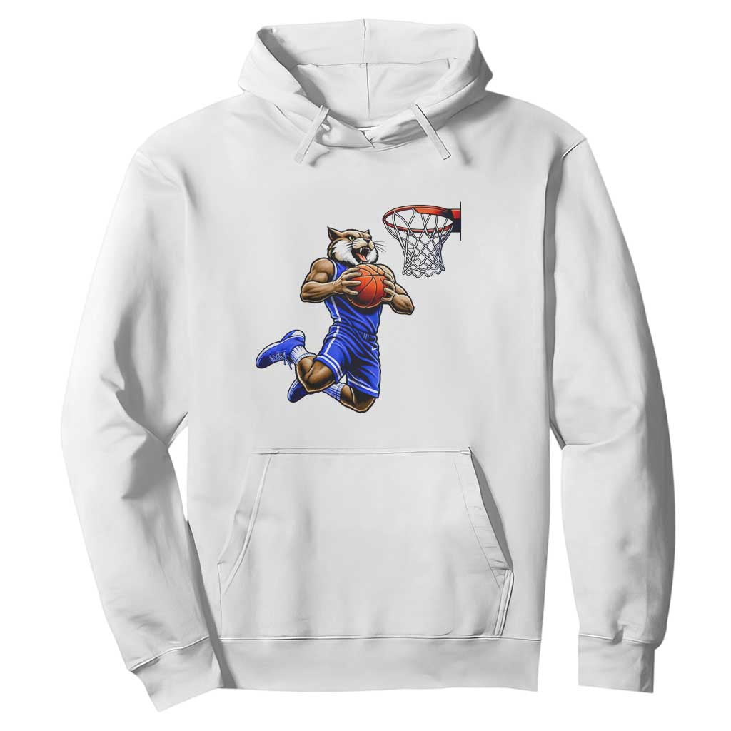 Funny Wildcat Dunking Basketball Hoodie Gift For Sports Fan TS12 White Print Your Wear