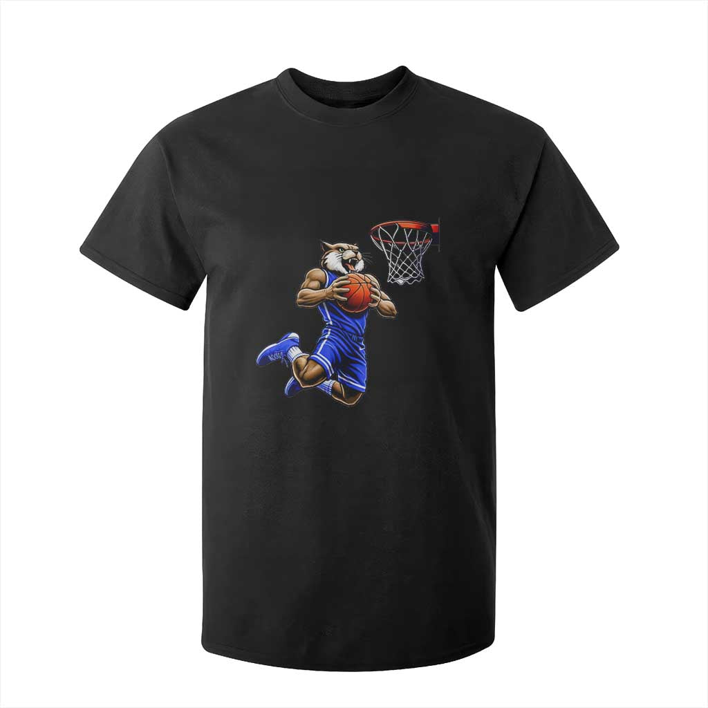 Funny Wildcat Dunking Basketball T Shirt For Kid Gift For Sports Fan TS12 Black Print Your Wear