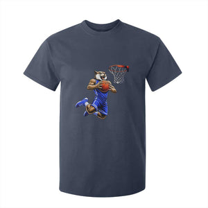Funny Wildcat Dunking Basketball T Shirt For Kid Gift For Sports Fan TS12 Navy Print Your Wear