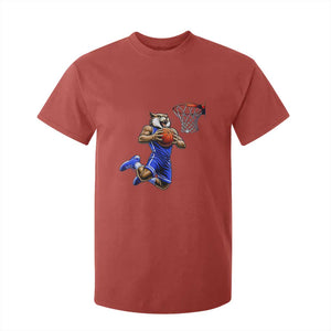 Funny Wildcat Dunking Basketball T Shirt For Kid Gift For Sports Fan TS12 Red Print Your Wear