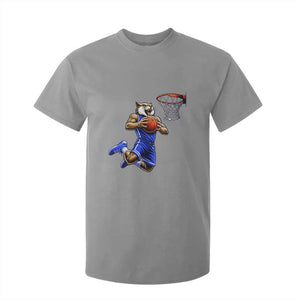 Funny Wildcat Dunking Basketball T Shirt For Kid Gift For Sports Fan TS12 Sport Gray Print Your Wear