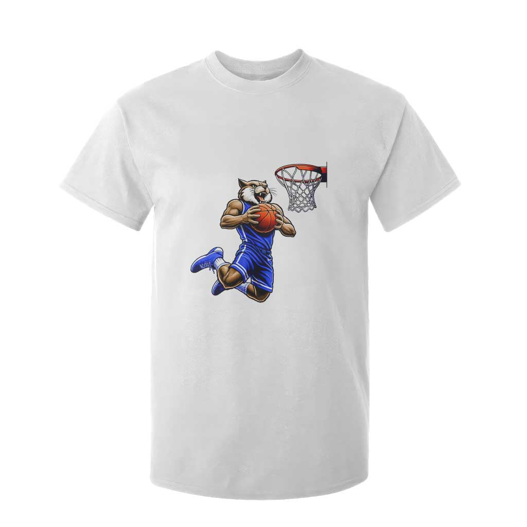 Funny Wildcat Dunking Basketball T Shirt For Kid Gift For Sports Fan TS12 White Print Your Wear